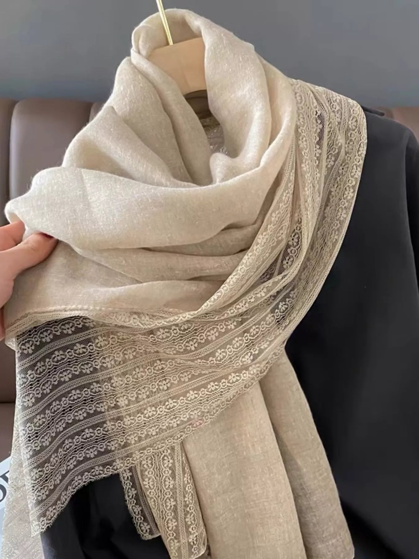 Lace Trim Scarf Secondary image