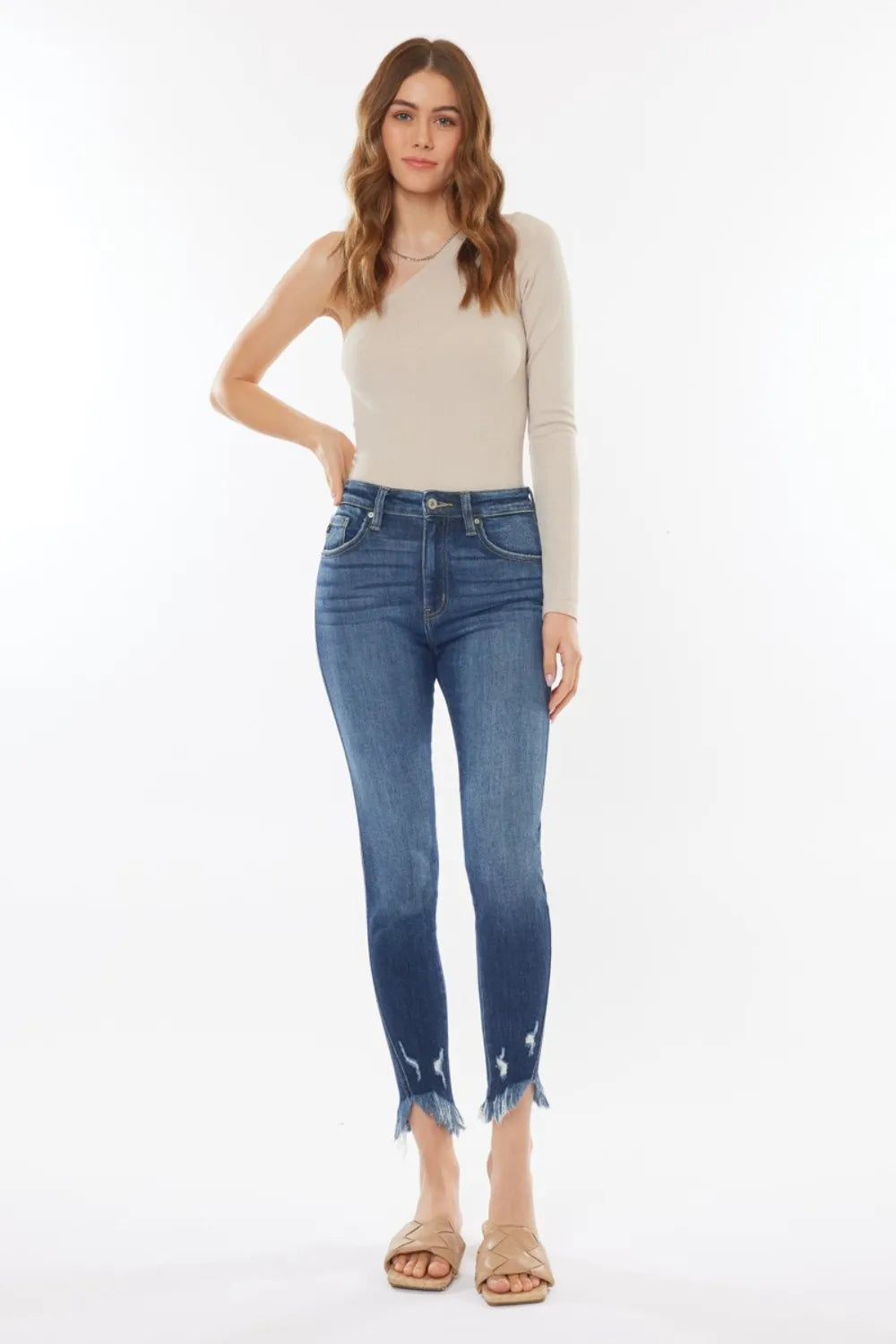 Kancan Raw Hem High Waist Cropped Jeans Secondary image