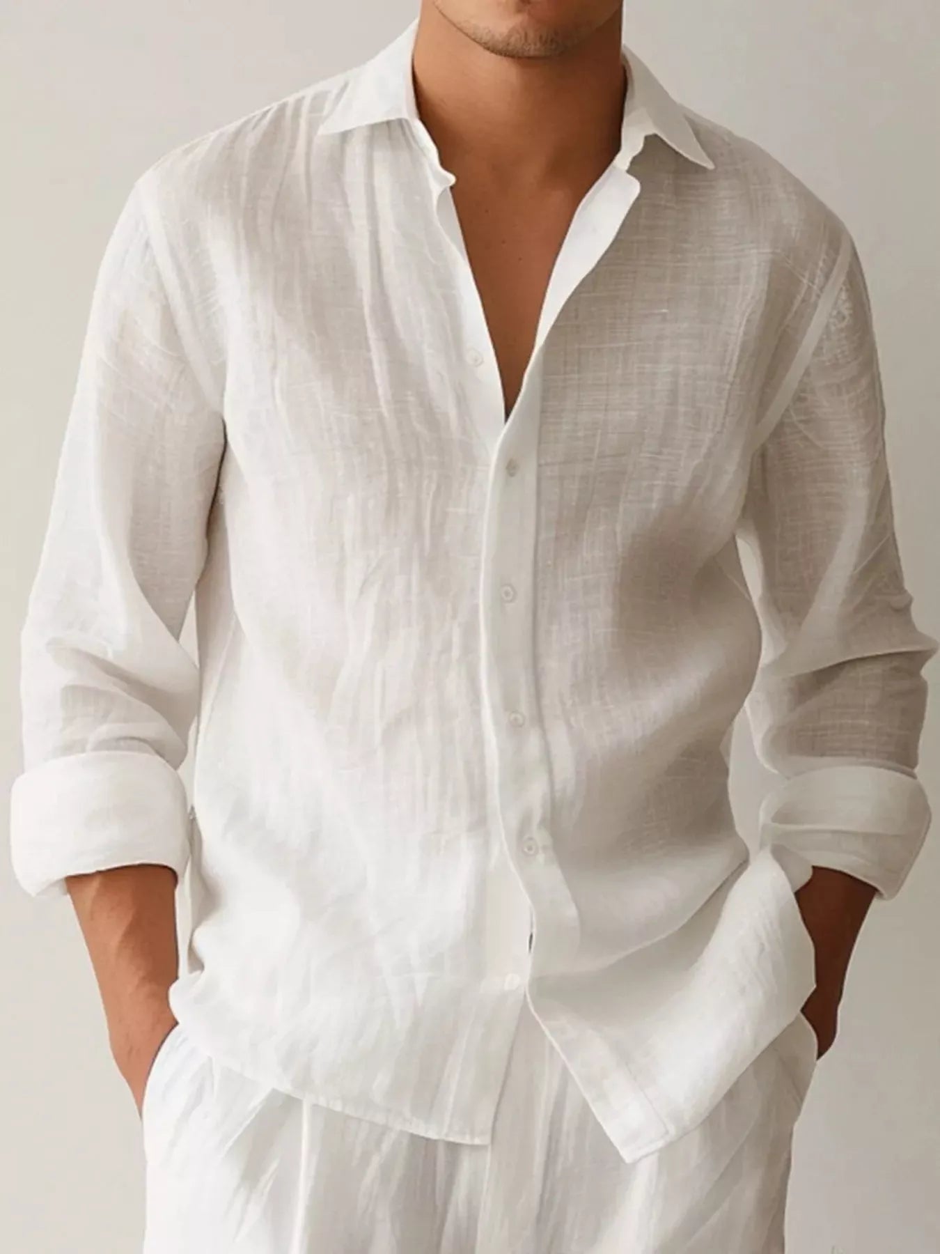 Men's Full Size Button Up Long Sleeve Shirt Plus Size Secondary image