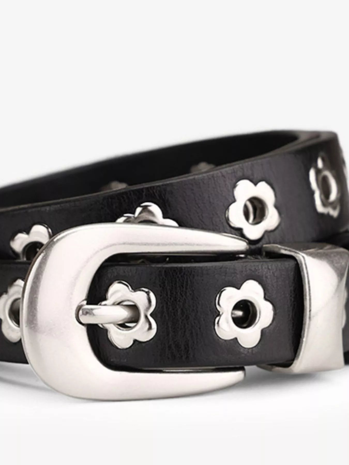 Flower Adjustable Leather Belt Secondary image