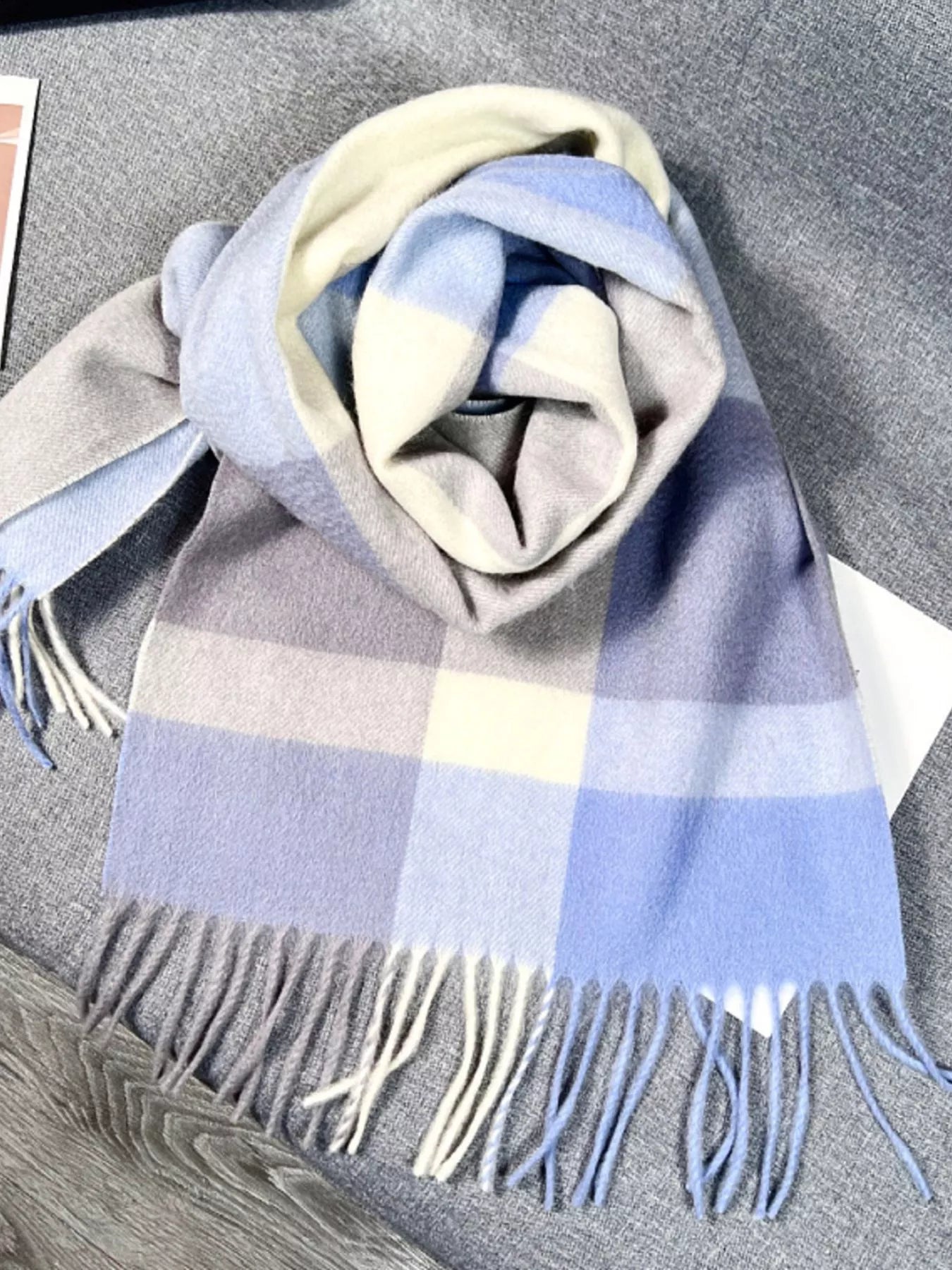 Plaid Scarf with Fringe Secondary image