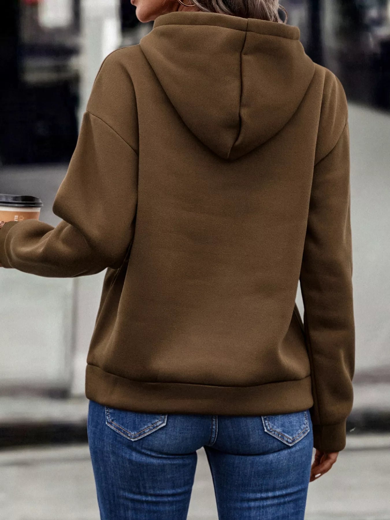 Fringe Detail Long Sleeve Drawstring Hoodie Secondary image