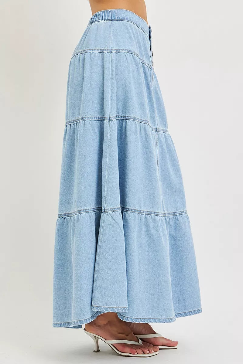 RISEN High Rise Ruffle Long Skirts Secondary image