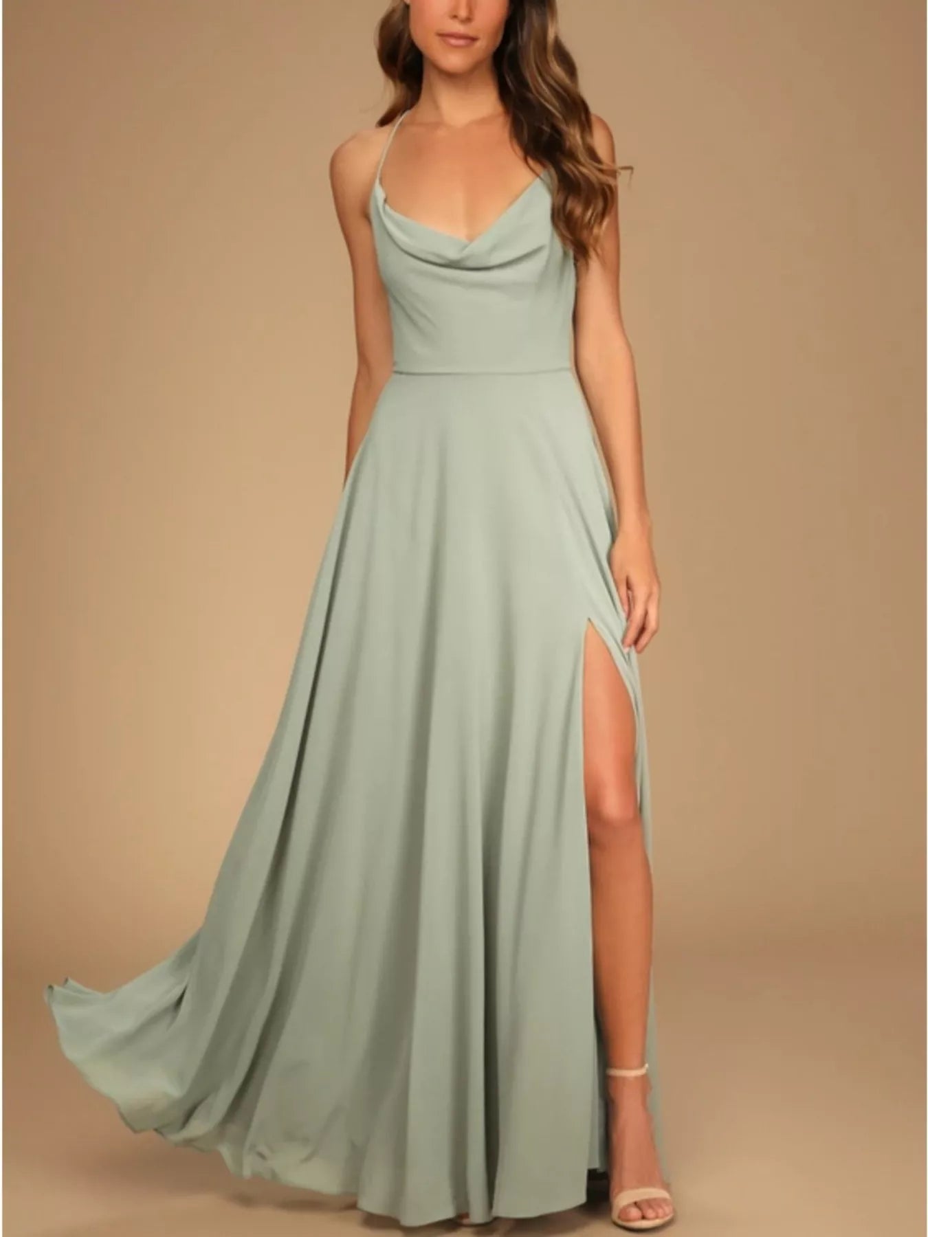 Slit Cowl Neck Maxi Dress Secondary image