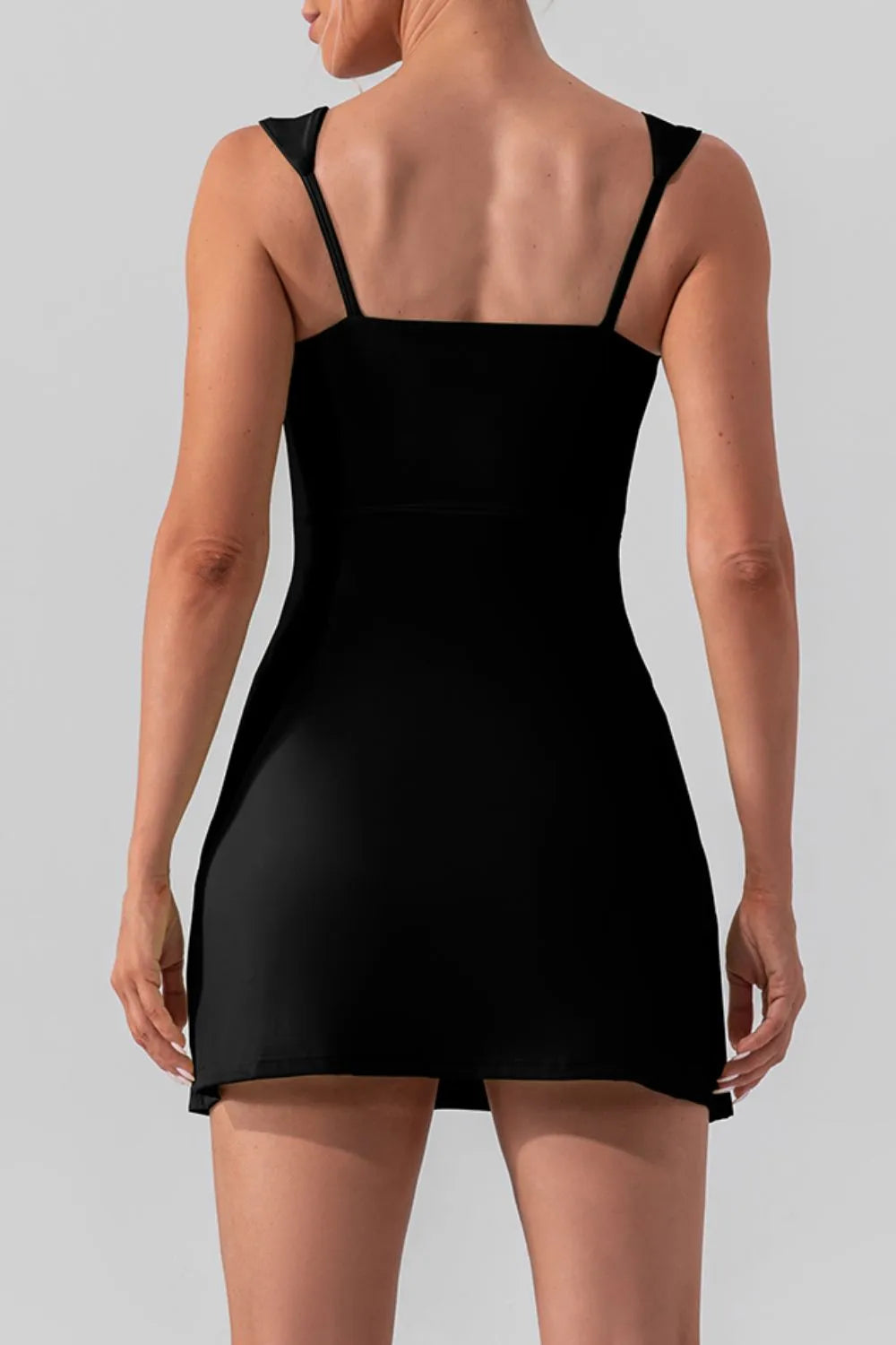 Square Neck Sleeveless Slit Mini Active Dress Secondary image
