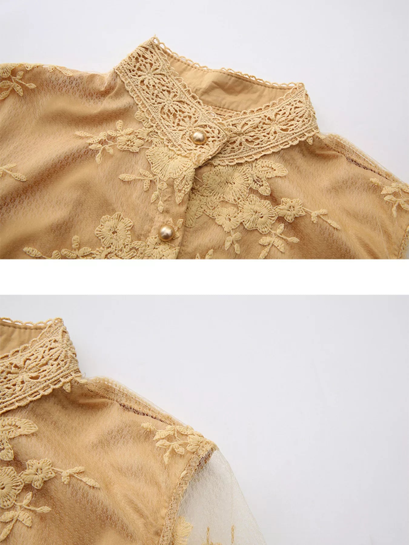 Lace Lantern Sleeve Belted Maxi Dress Secondary image