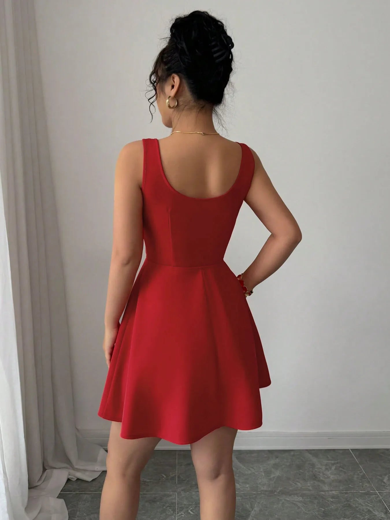 Tie Front Wide Strap Dress Secondary image