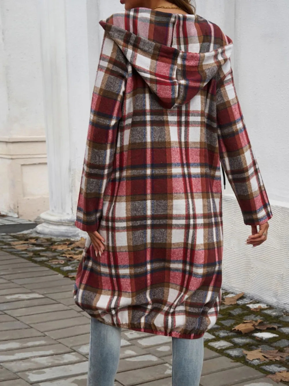 Devine Plaid Zip Up Hooded Coat Secondary image