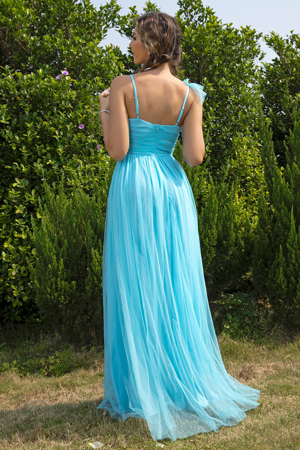 Asymmetrical Ruched Slit Dress Secondary image