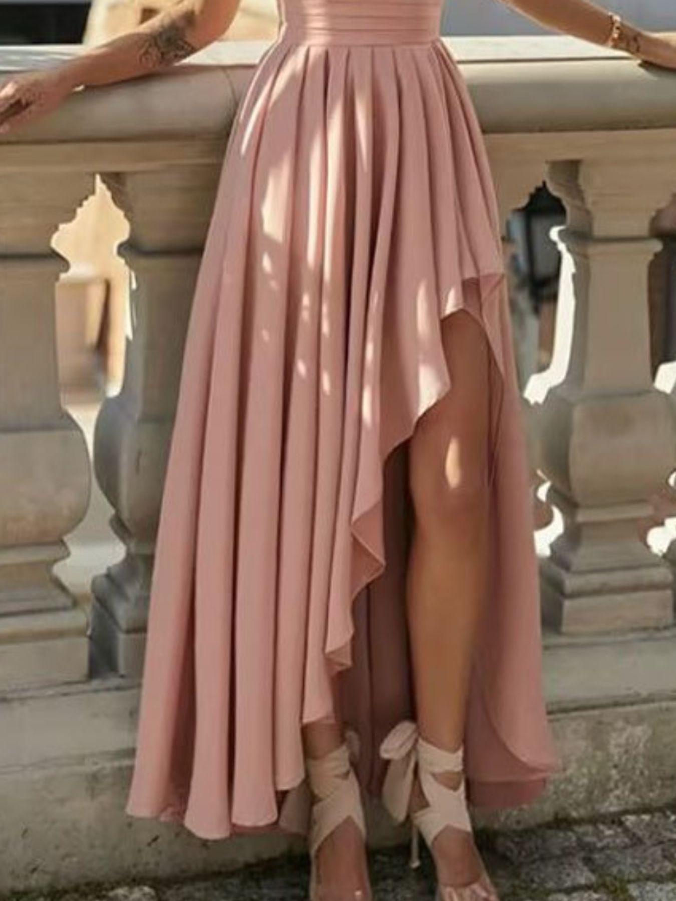 Full Size One-Shoulder Asymmetrical Hen Dress Plus Size Secondary image