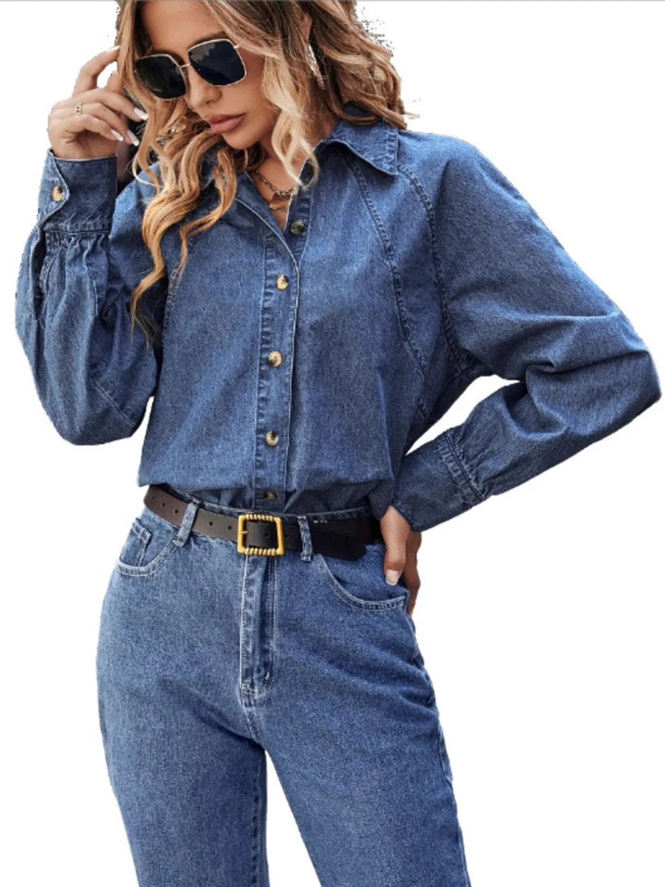 Button Up Long Sleeve Denim Shirt Secondary image