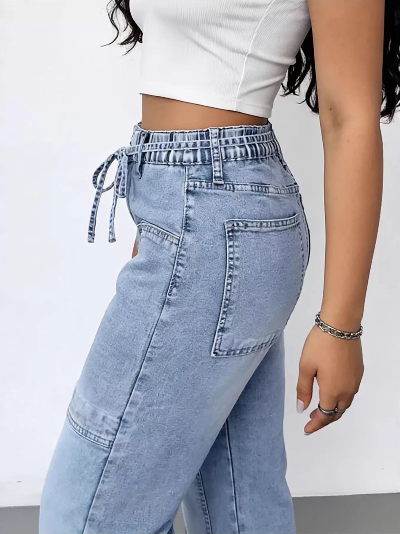 Wash Wide Leg Cargo Jeans Secondary image
