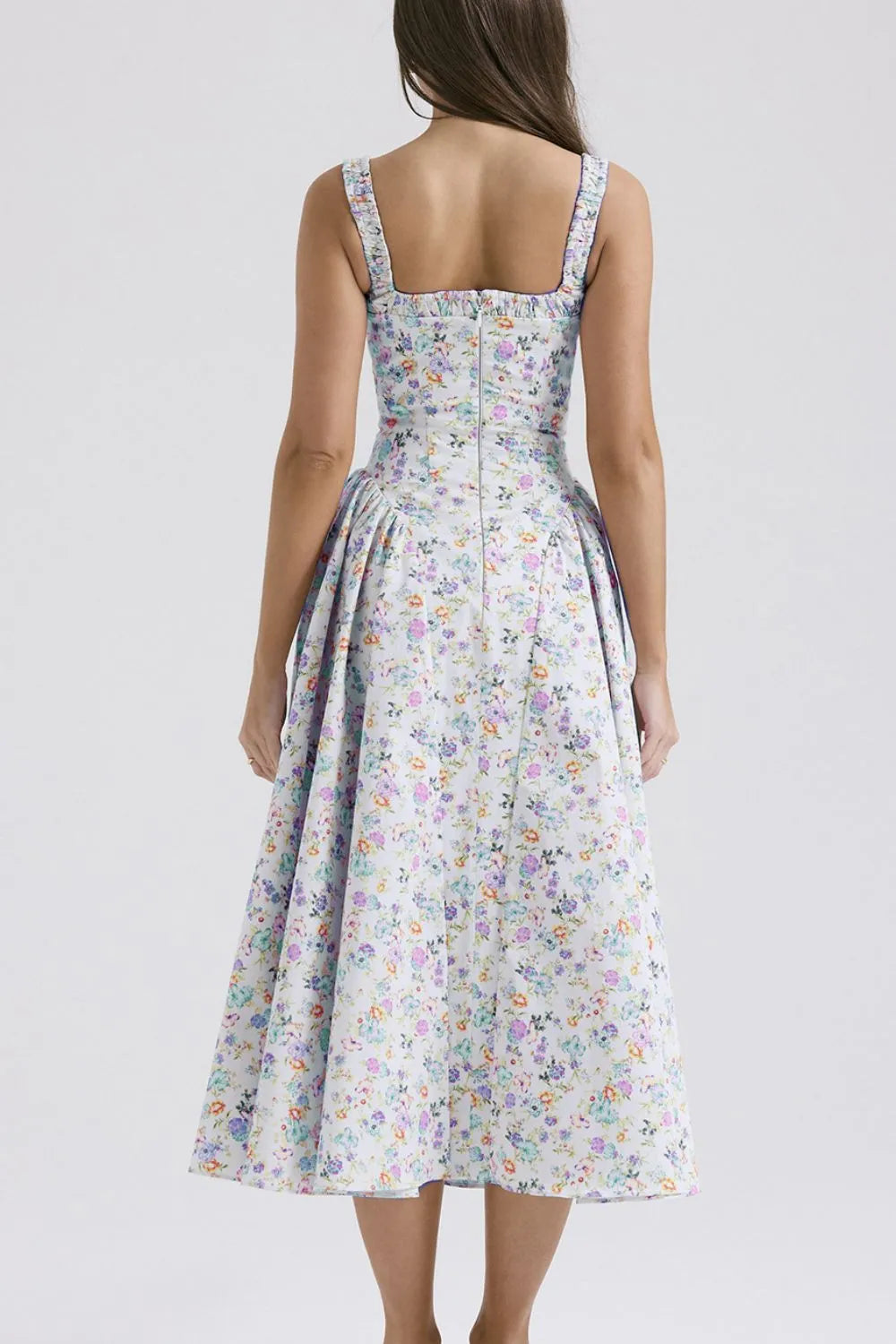Floral Square Neck Wide Strap Midi Dress Secondary image