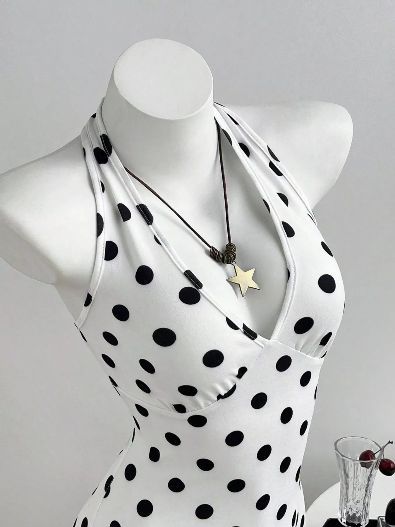 Polka Dot Halter Neck Romper Secondary image