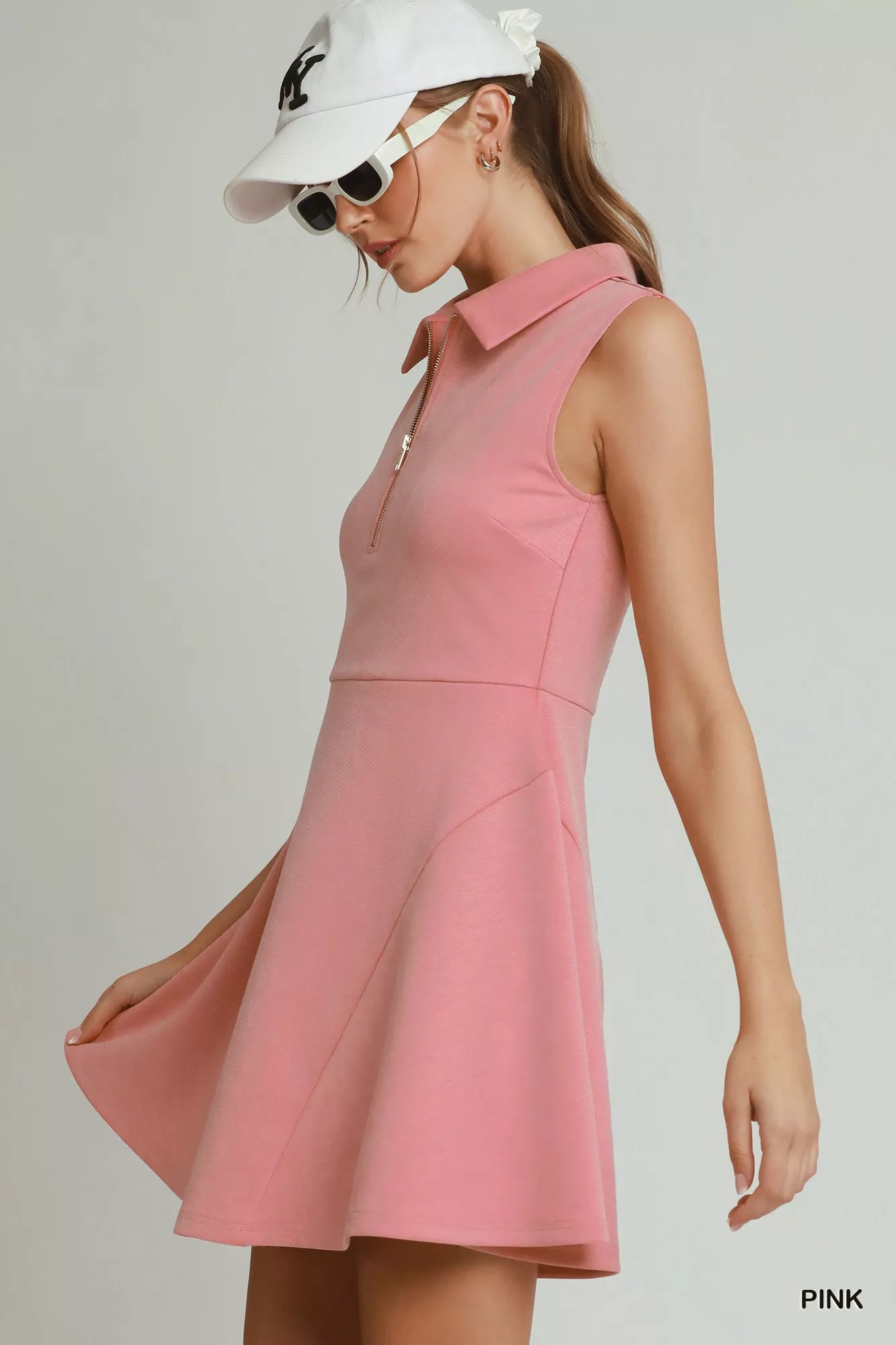 Umgee Collared Quarter Zip Tennis Dress Secondary image