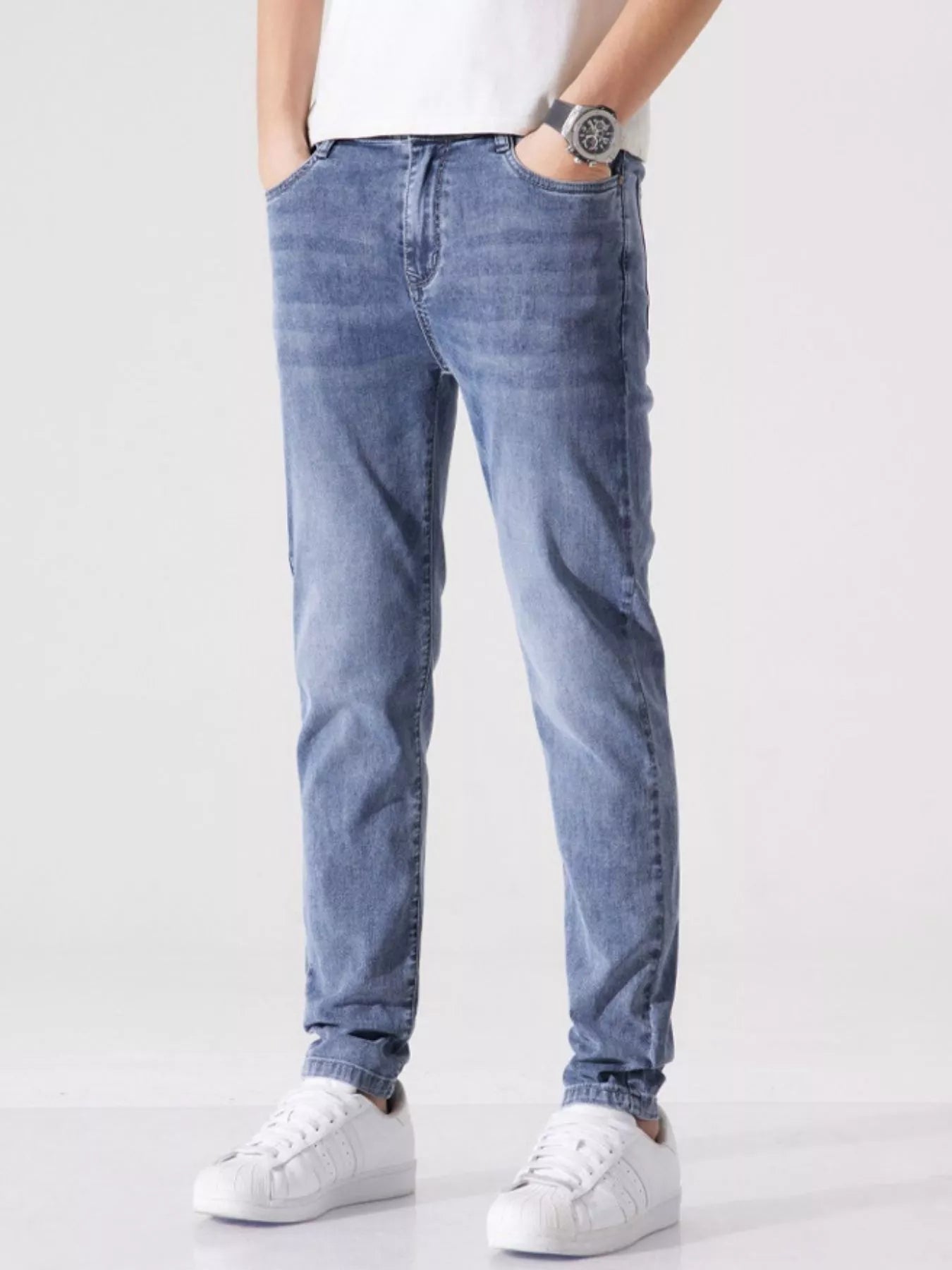 Men's Washed Slim Fit Jeans Secondary image