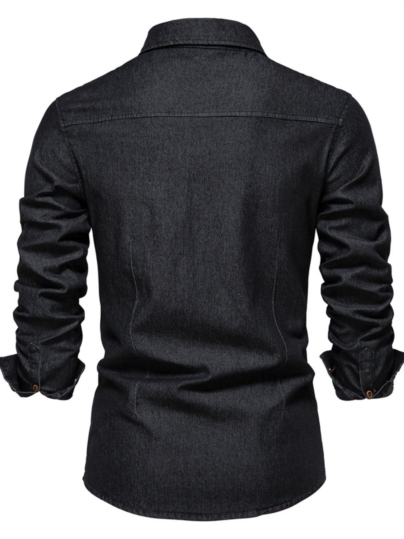 Men's Full Size Button Up Denim Shirt with Chest Pocket Plus Size Secondary image