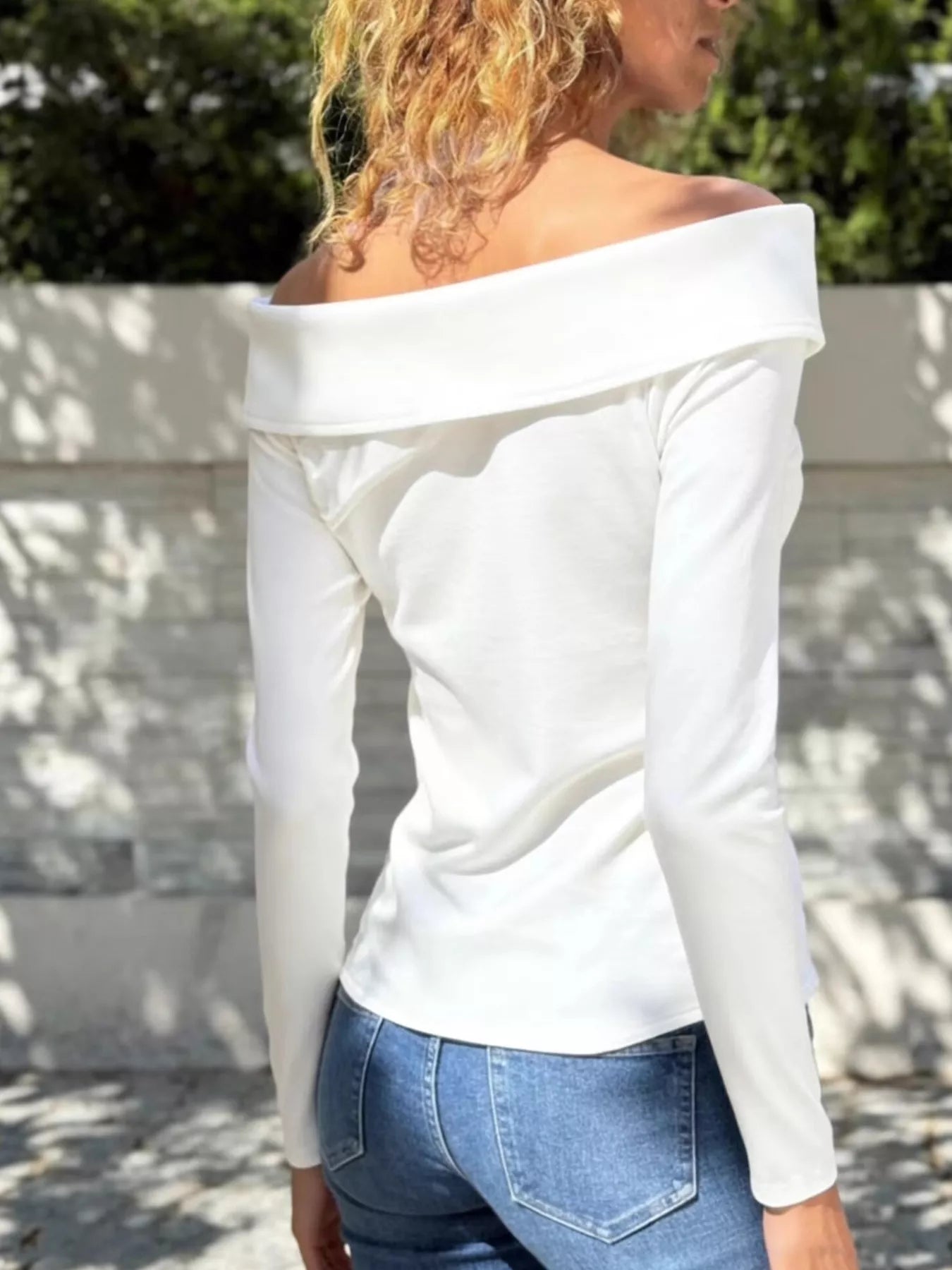 Off-Shoulder Long Sleeve T-Shirt Secondary image