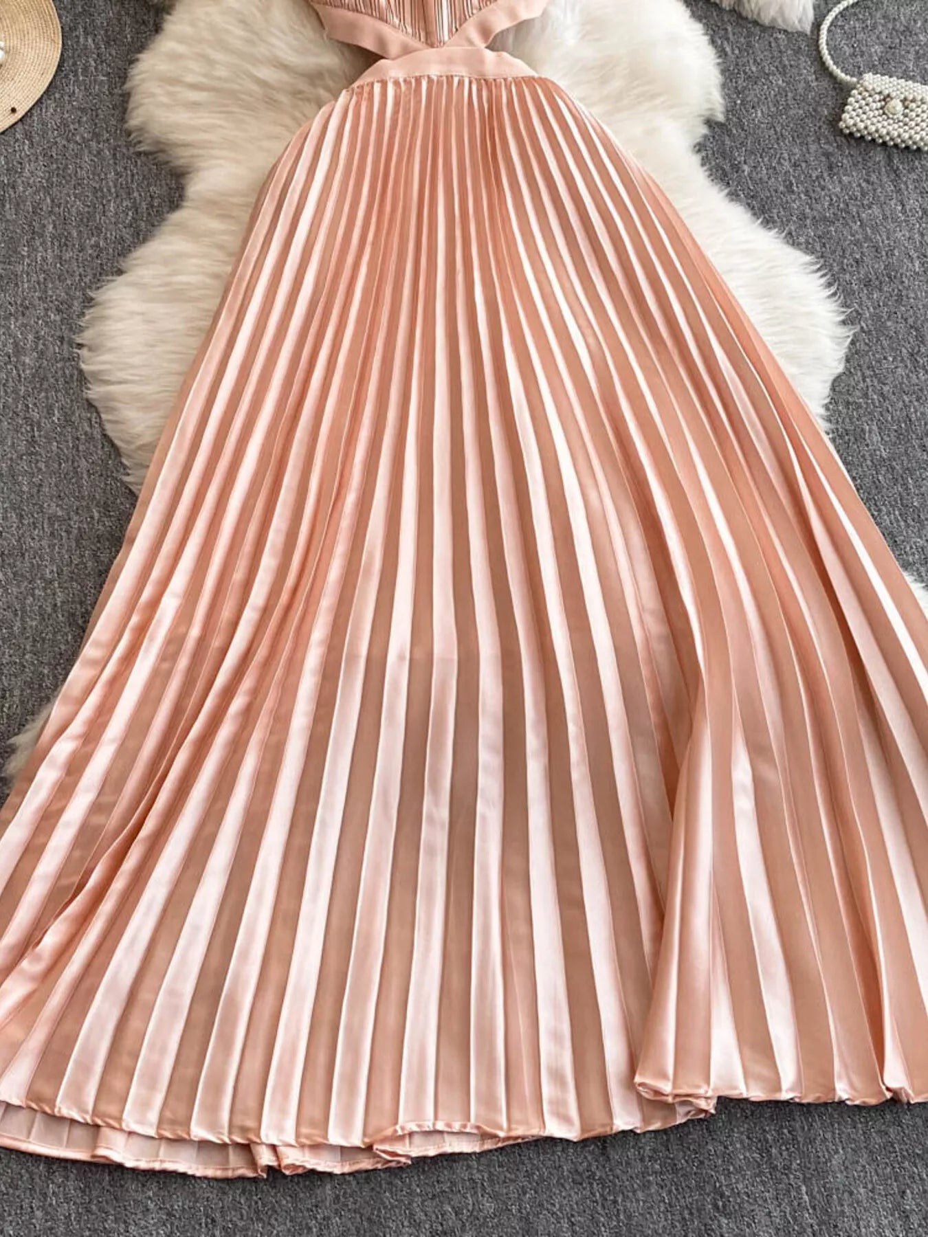 Halter Neck Pleated Maxi Dress Secondary image