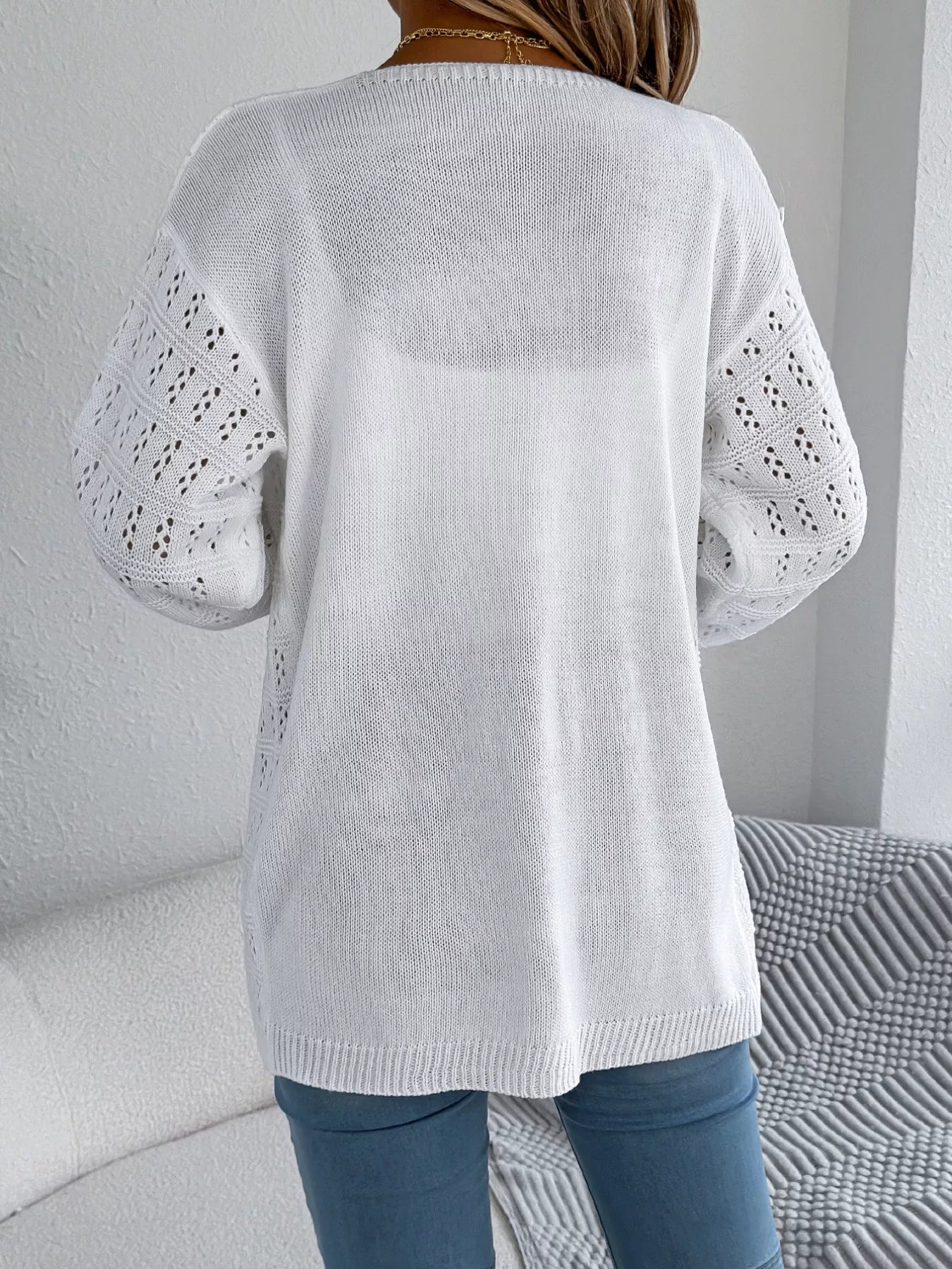 Open-Front Crochet Knit Cardigan Secondary image