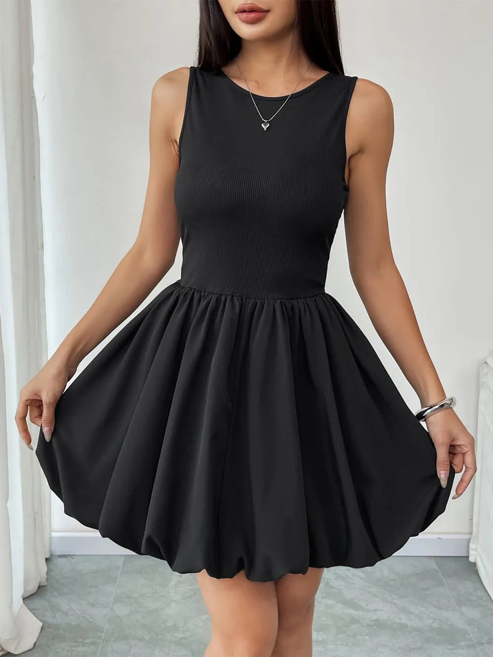 Perfee Ruched Sleeveless Mini Dress Secondary image