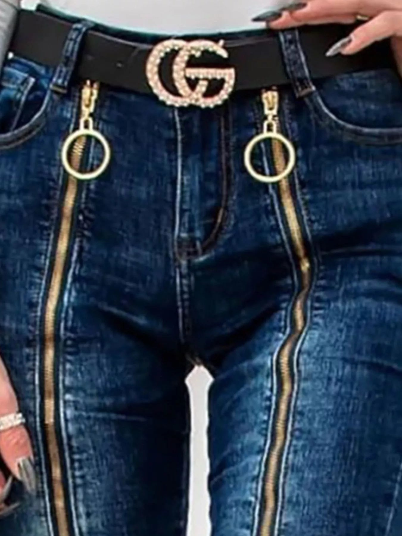 Zipper Front Skinny Jeans Secondary image