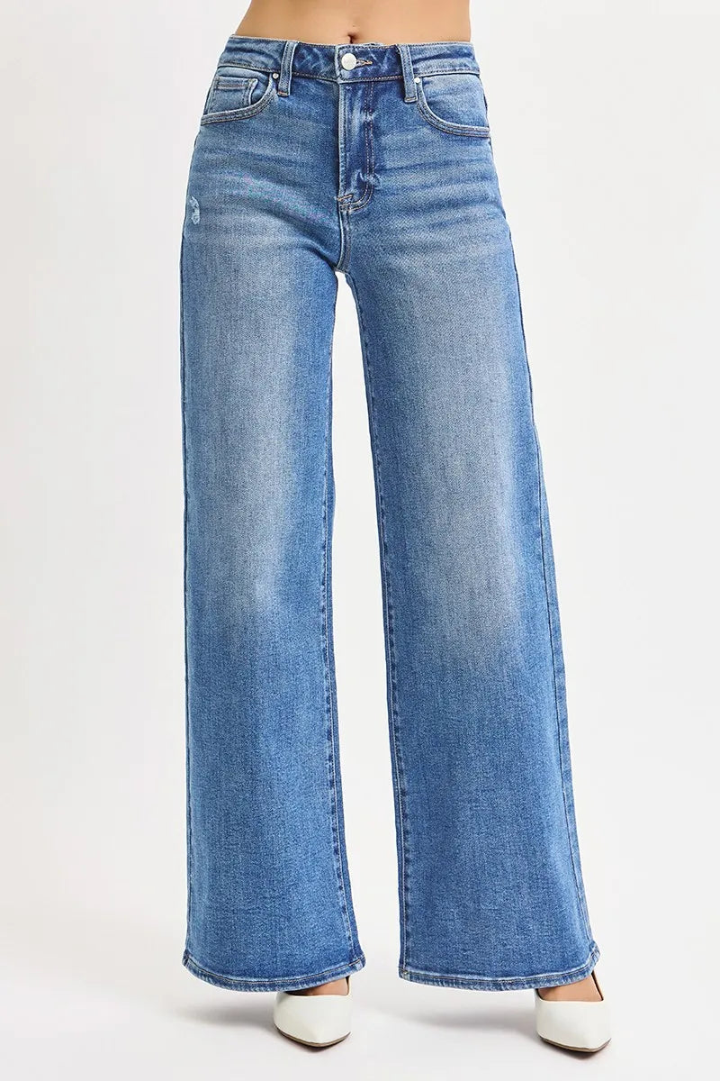 RISEN Full Size High Rise Wide Leg Jeans Plus Size Secondary image