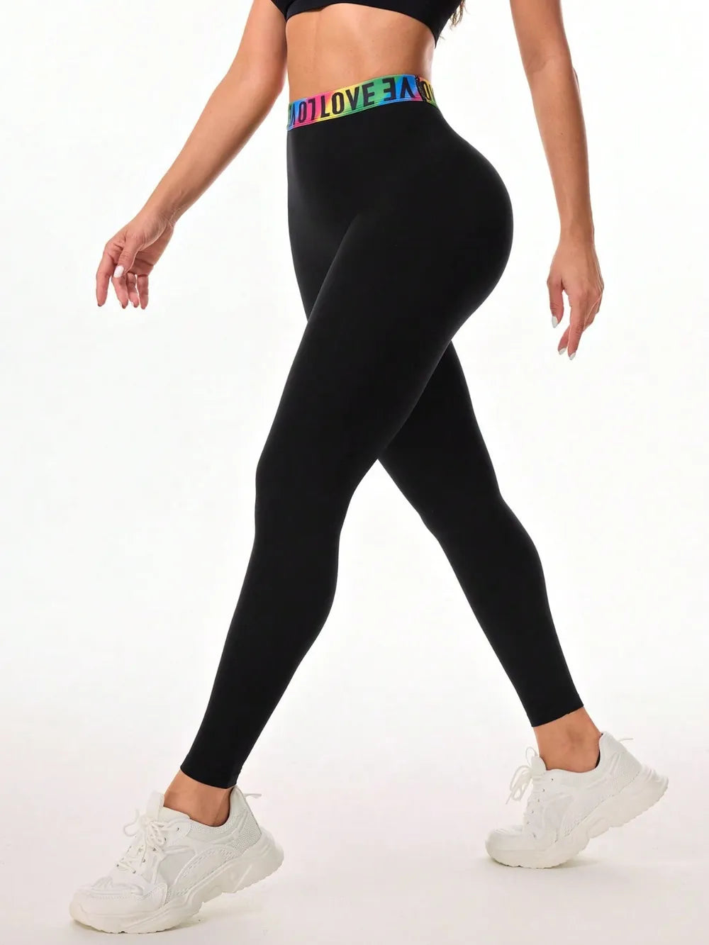 Letter Printed High Waist Active Leggings Secondary image