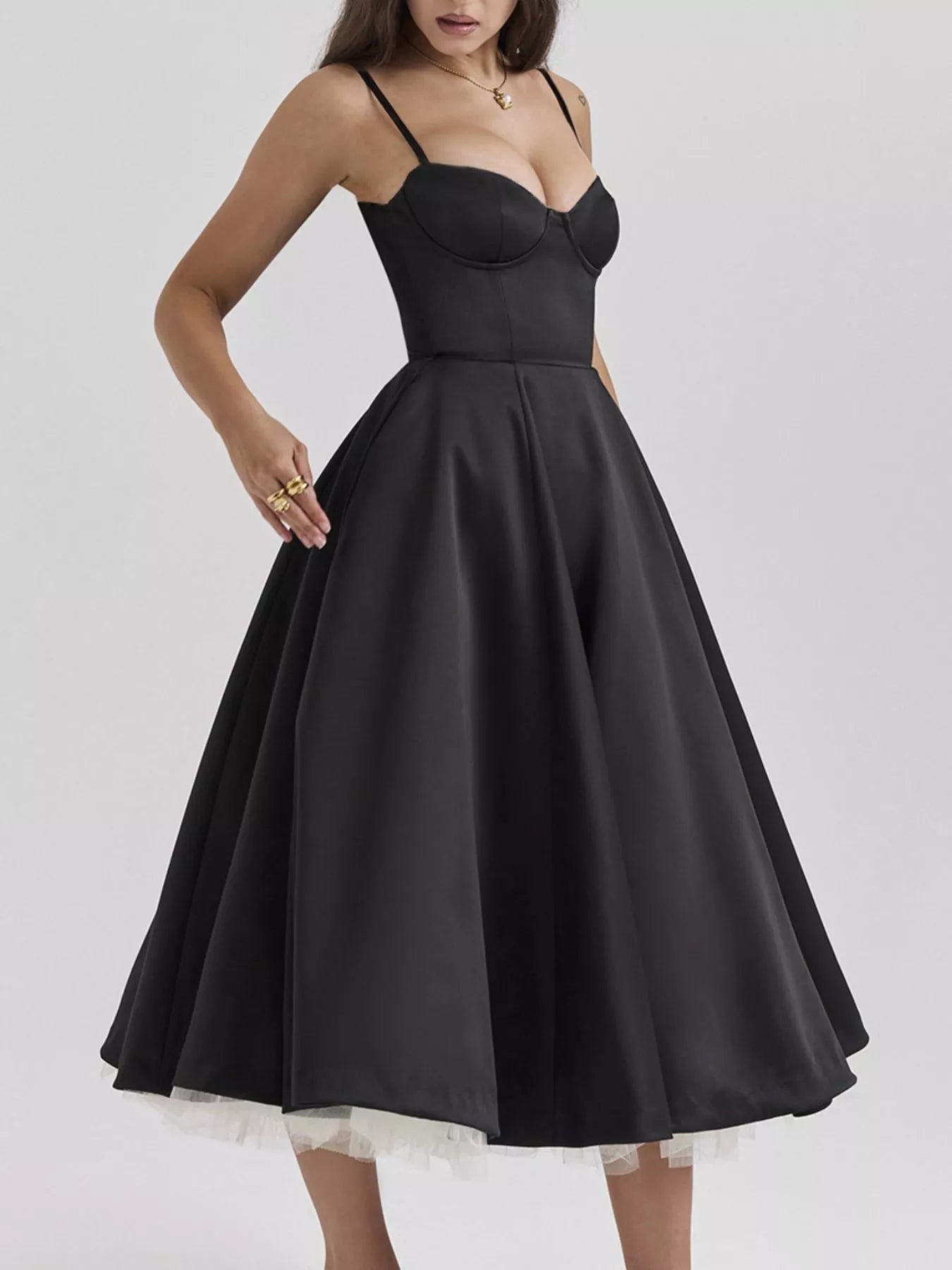 Sweetheart Neck A-Line Midi Dress Secondary image