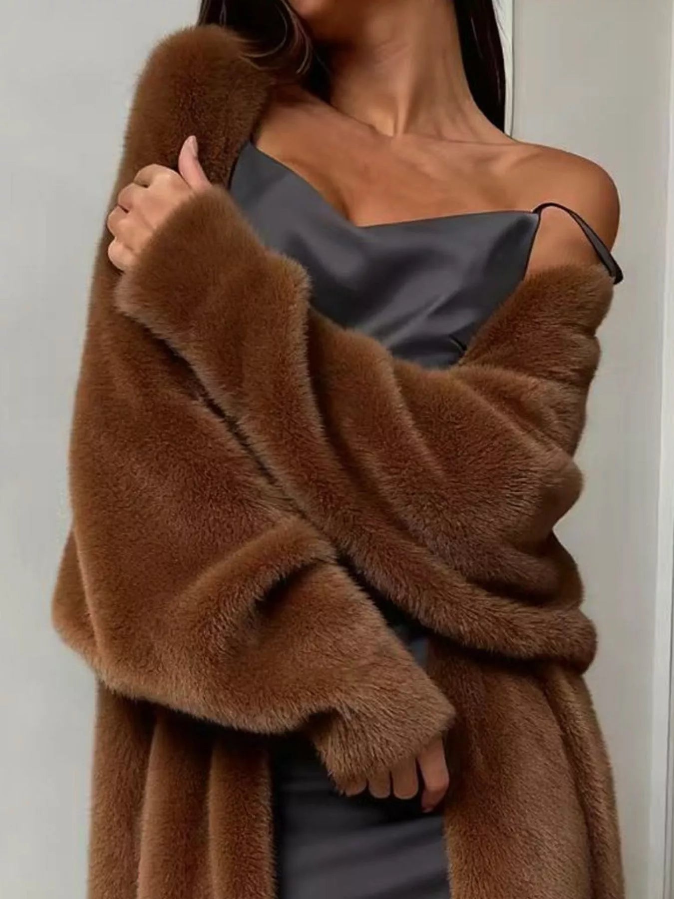 Fuzzy Open Front Longline Cardigan Secondary image