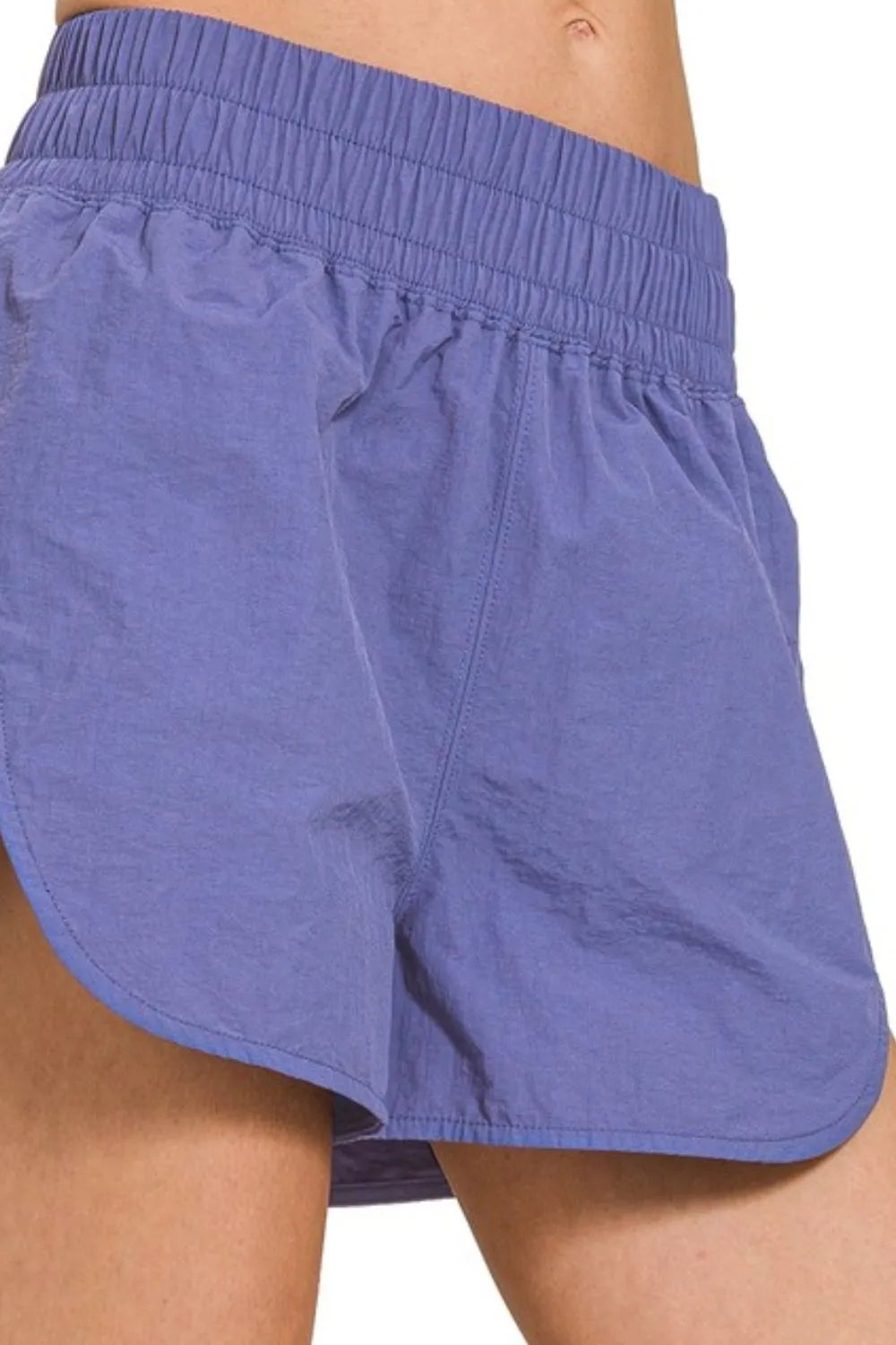 Zenana Windbreaker Smocked Waistband Running Shorts Secondary image