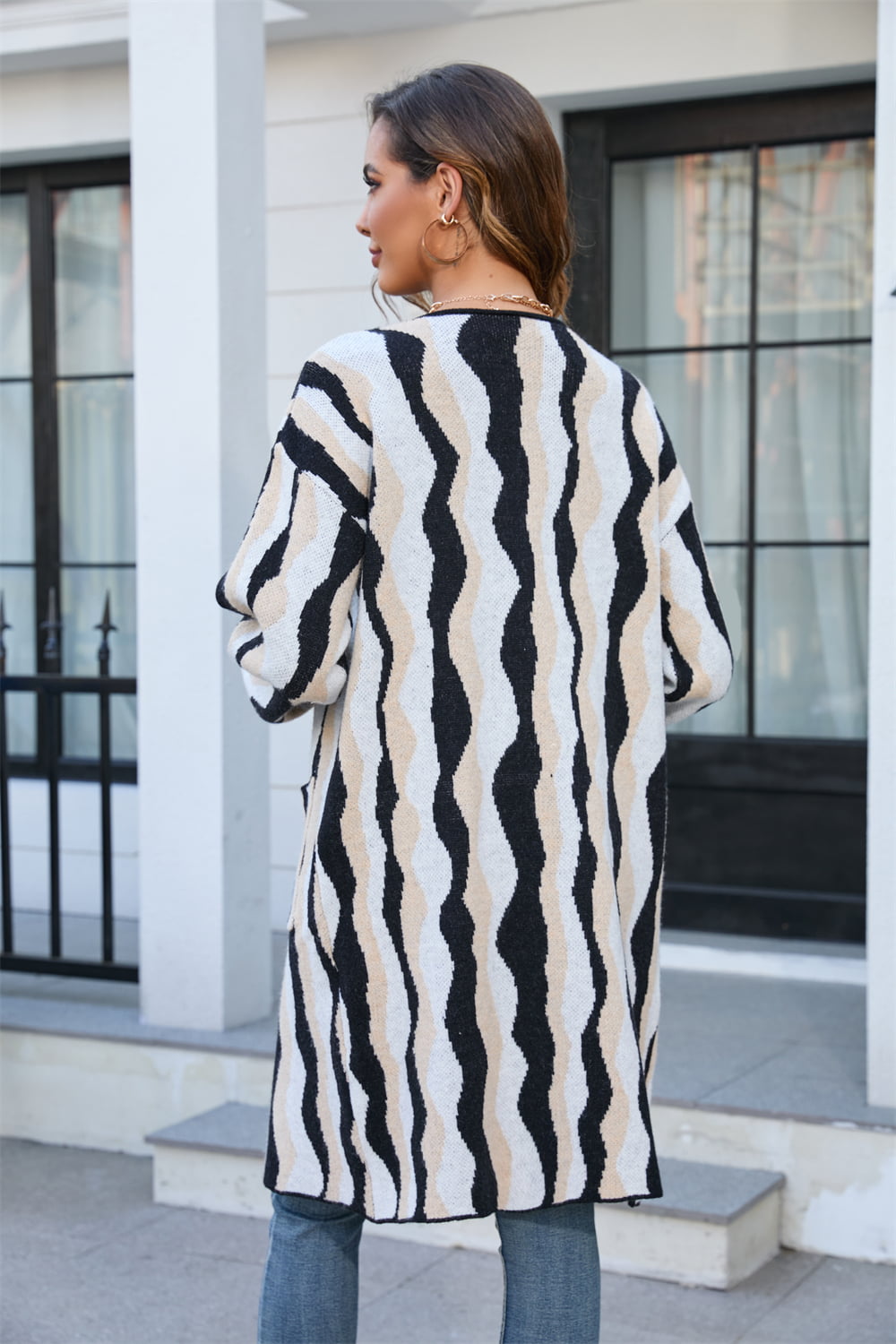 Angel Wings Printed Open Front Pocketed Cardigan Secondary image