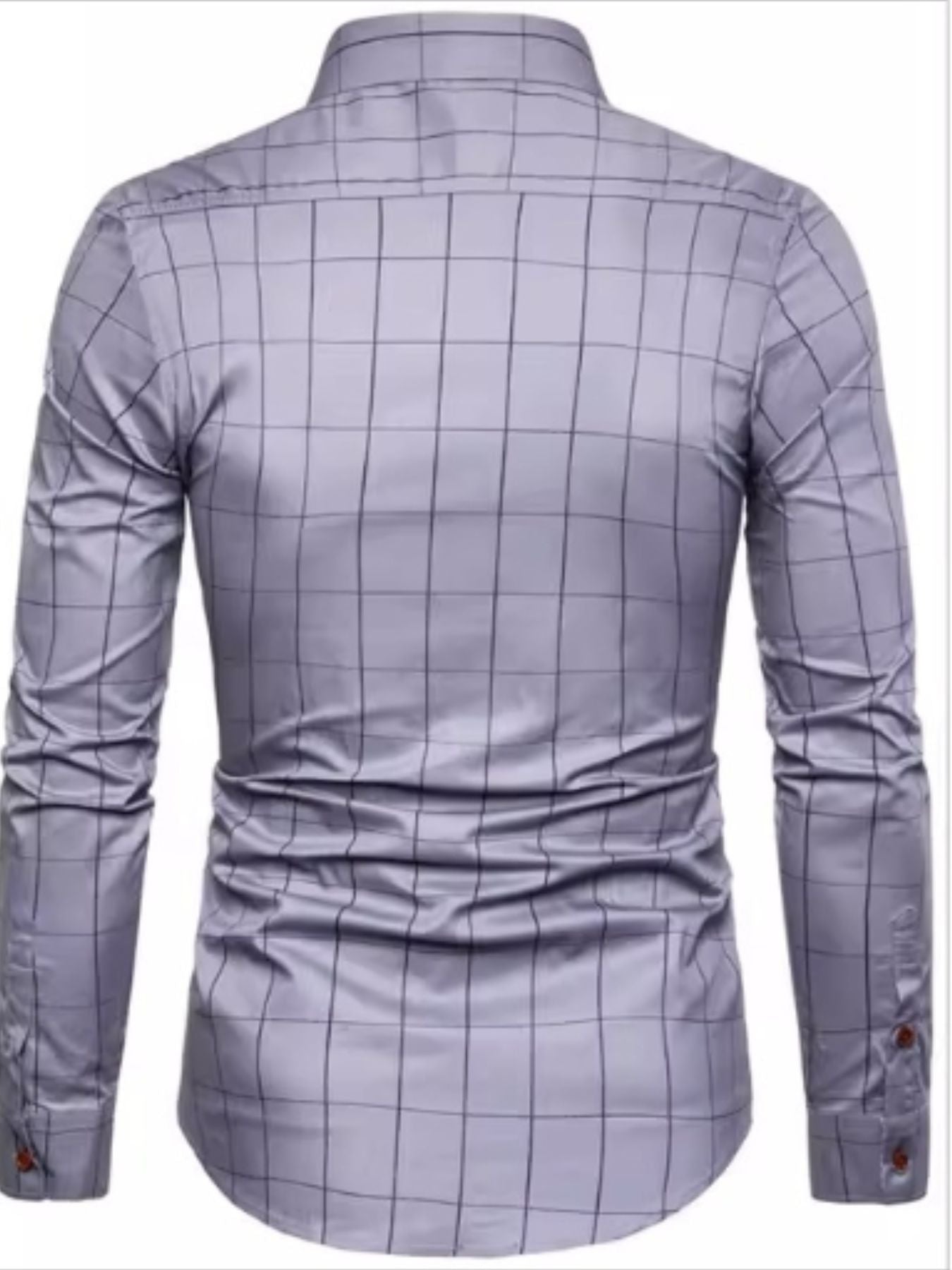 Men's Pus Size Plaid Button Up Long Sleeve Shirt Secondary image