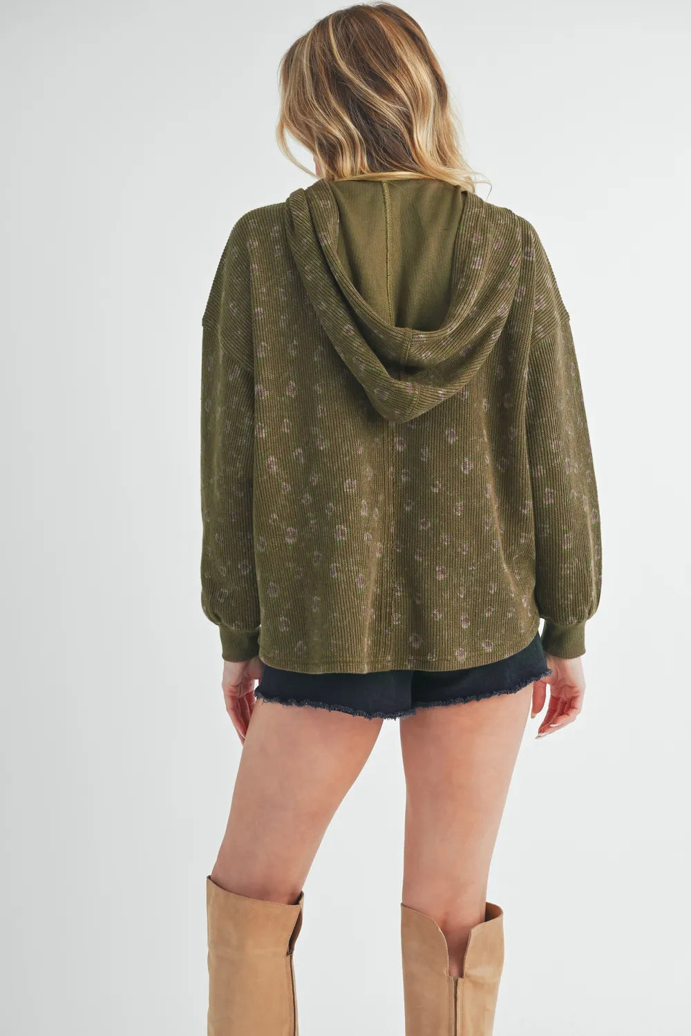 Aemi + Co Floral Button Up Hooded Jacket Secondary image