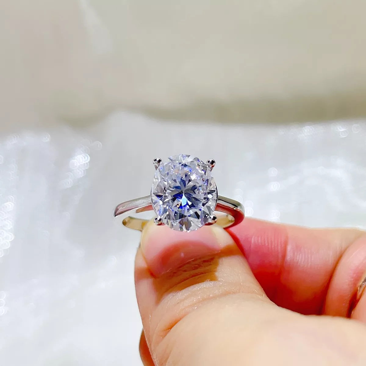 5 Carat 925 Sterling Silver Moissanite Ring Secondary image