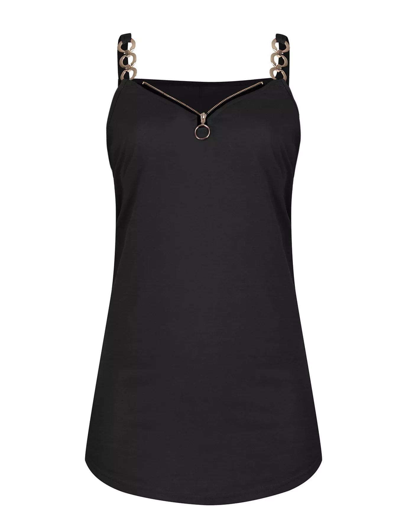 Zipper Detail Chain Strap Cami Secondary image