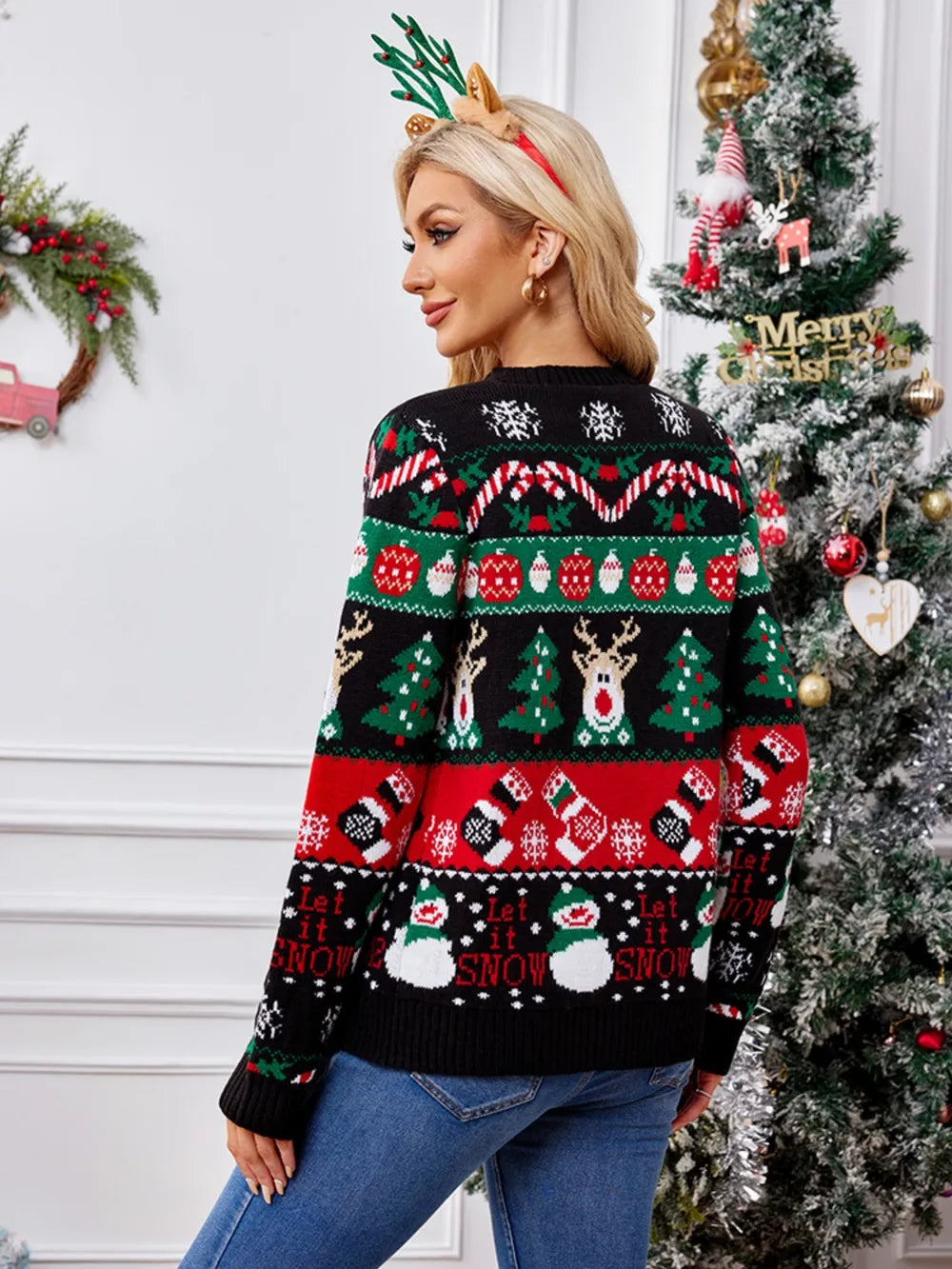 Reindeer Button Up Long Sleeve Cardigan Secondary image