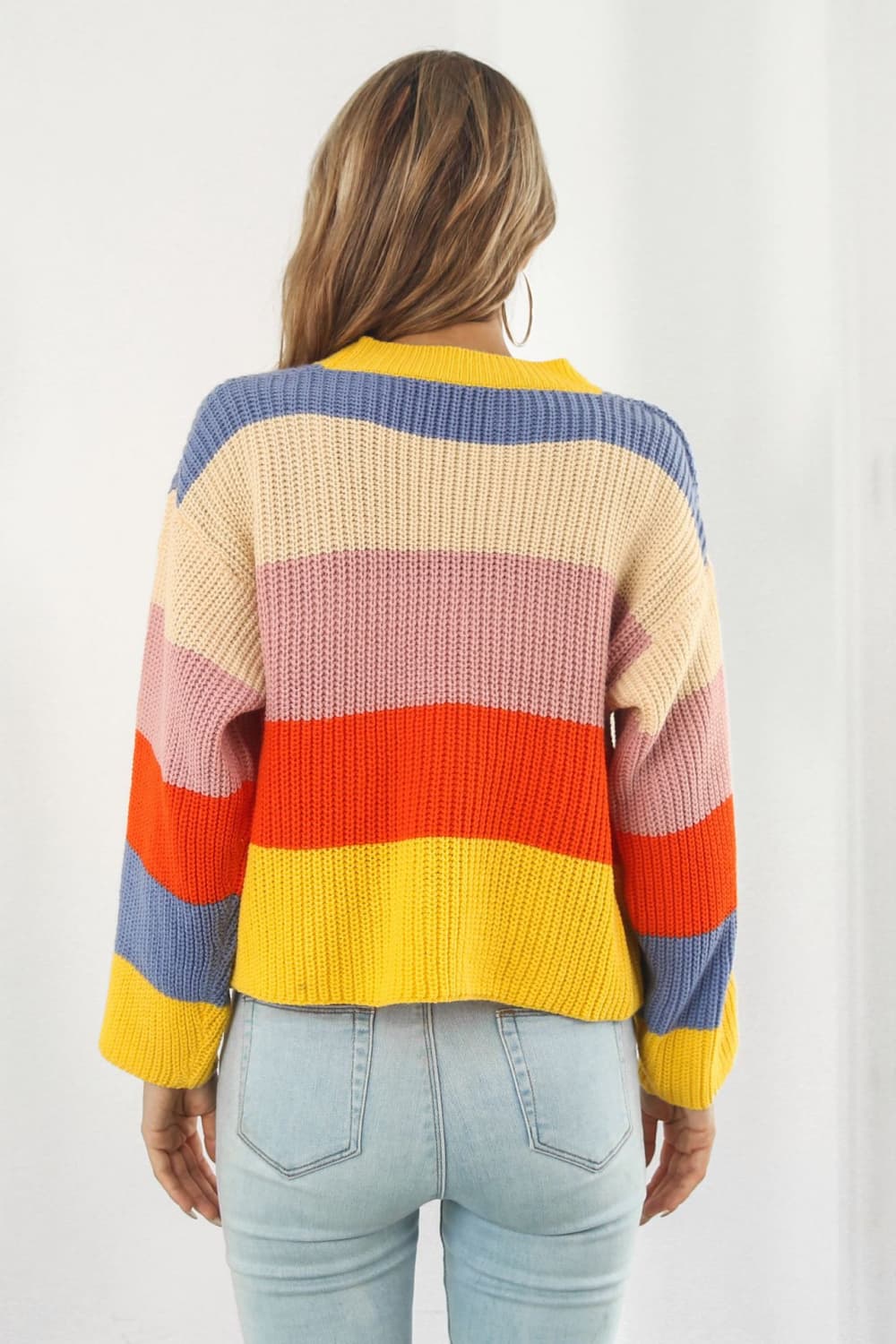 Color Block Button-Down Dropped Shoulder Cardigan Secondary image