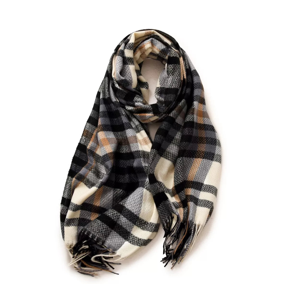 Warm Plaid Fringe Scarf Secondary image