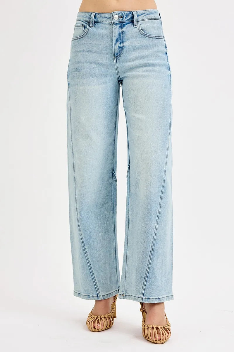 RISEN Full Size Mid Rise Fit Barrel Jeans Plus Size Secondary image