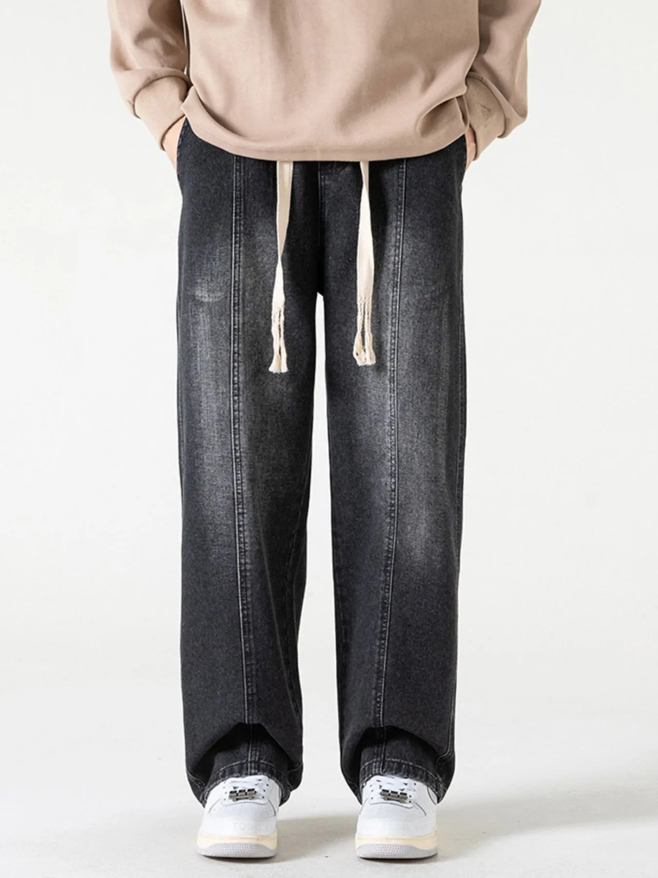 Men's Full Size Drawstring Wide Leg Jeans Plus Size Secondary image