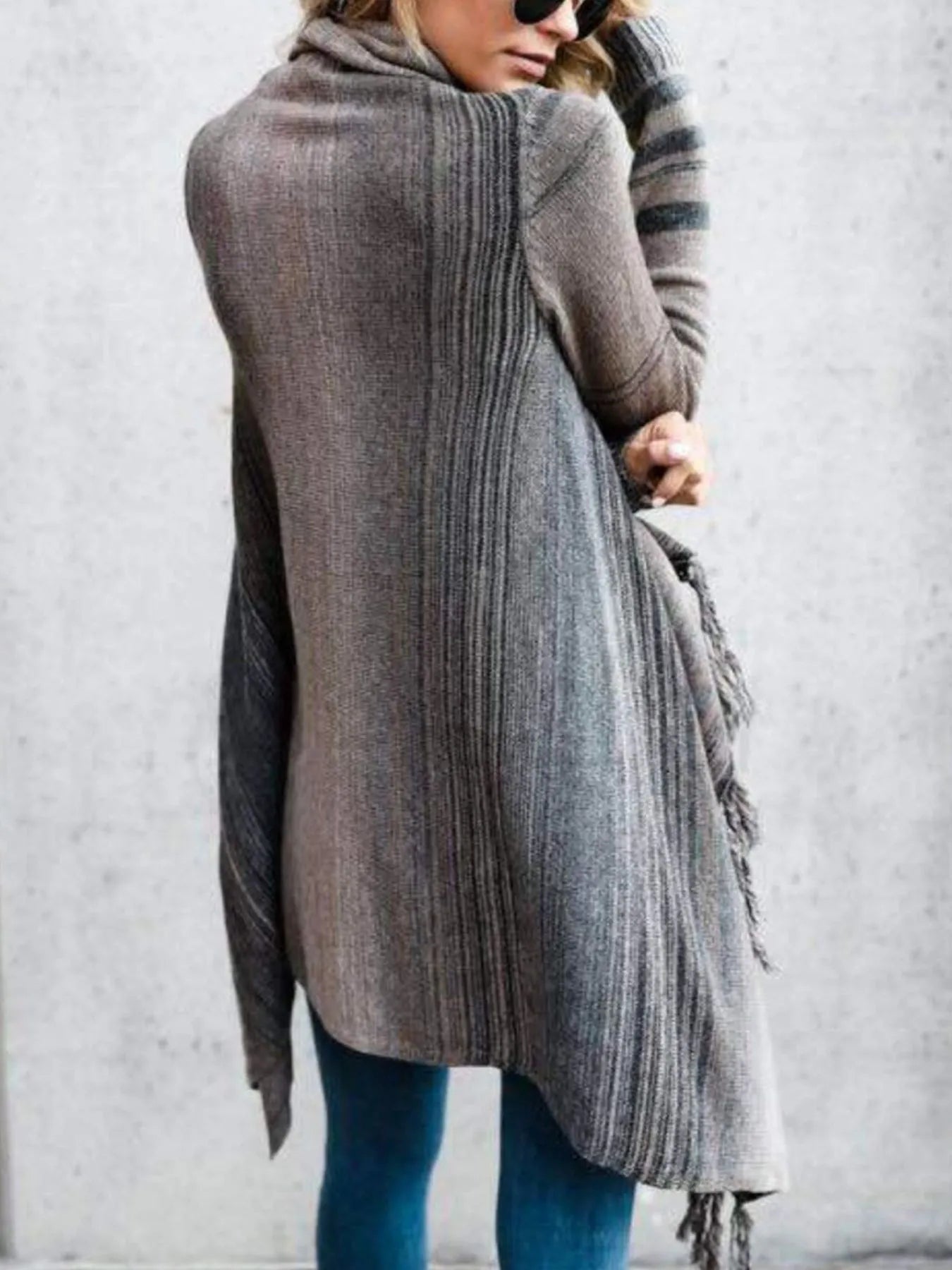 Fringe Long Sleeve Wrap Cardigan Secondary image