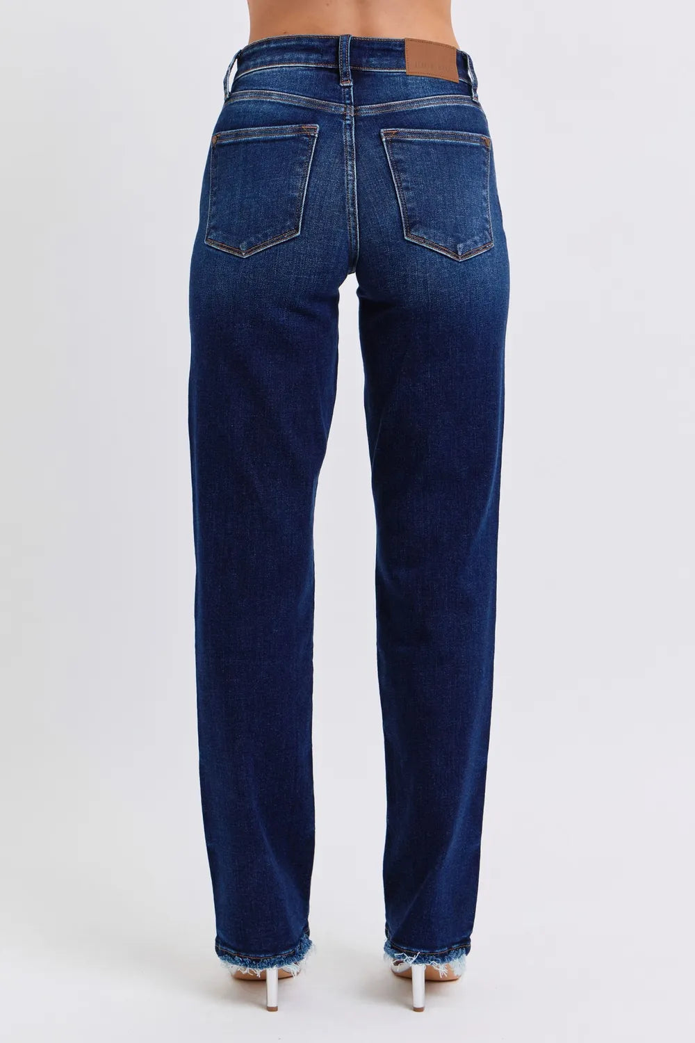 Judy Blue Full Size Raw Hem Straight Leg Jeans Plus Size Secondary image
