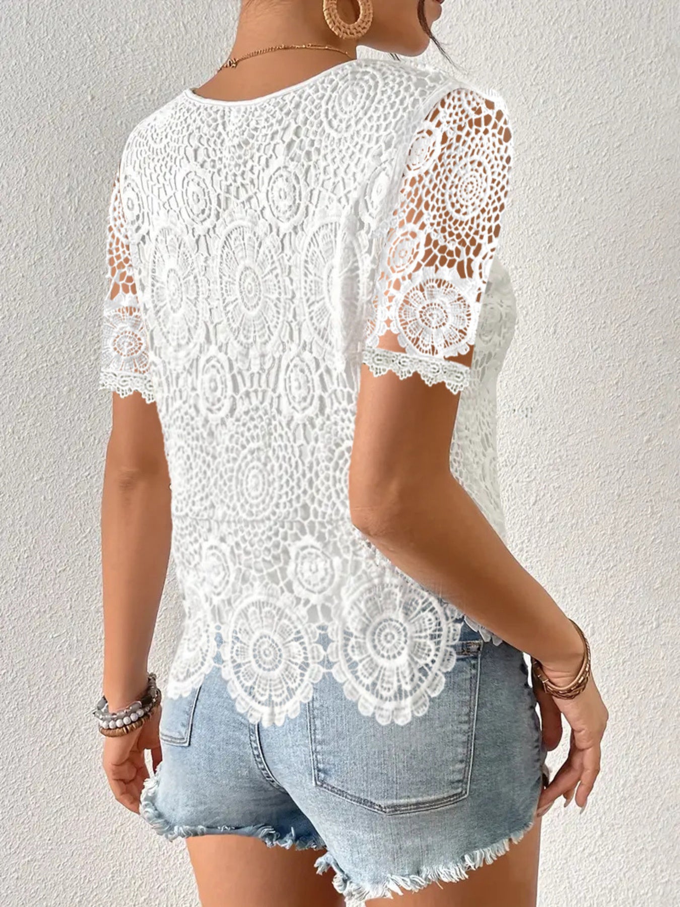 Lace Short Sleeve Blouse Secondary image