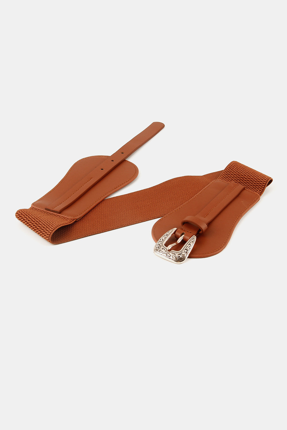 Wide Elastic Belt with Alloy Buckle Secondary image