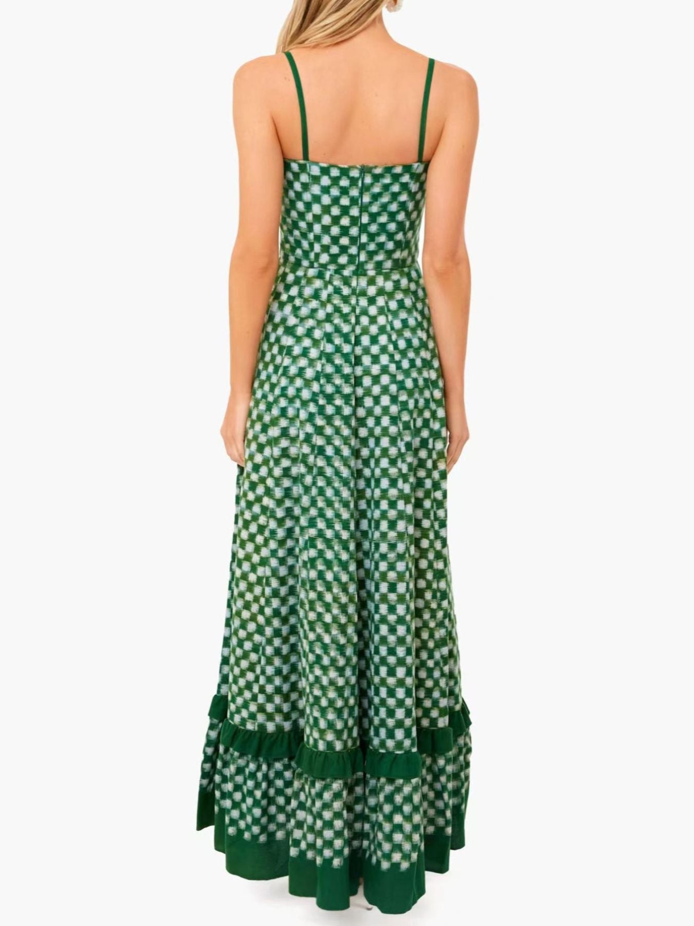 Checkered Spaghetti Strap Maxi Dress Secondary image