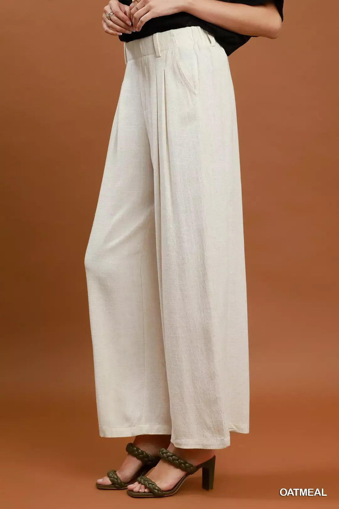 Umgee High Waist Linen Blend Wide Leg Trousers Secondary image