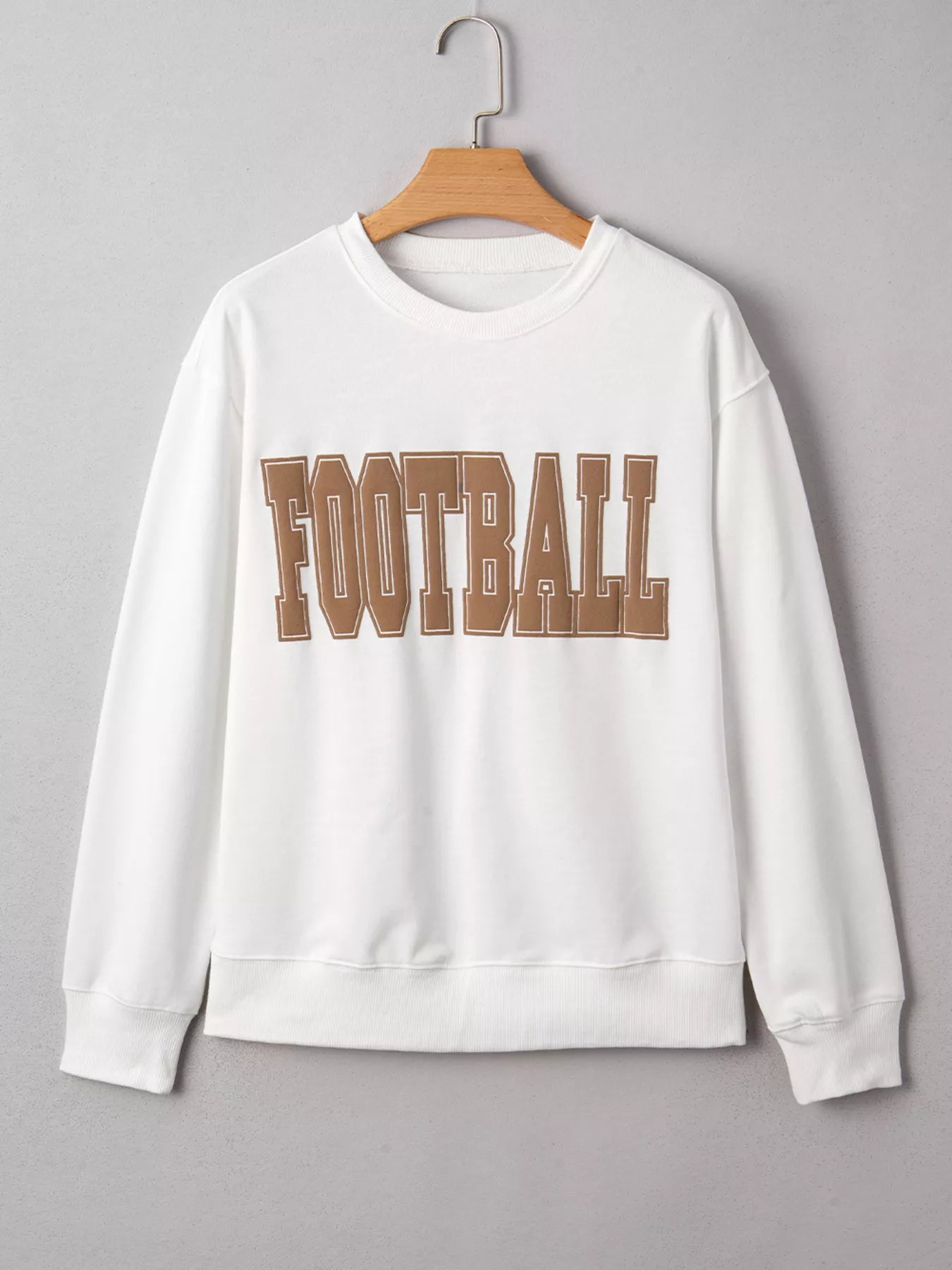 FOOTBALL 3D Letter Graphic Crew Neck Sweatshirt Secondary image