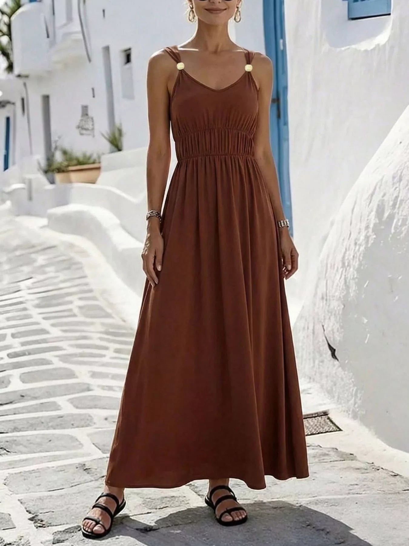 V-Neck Sleeveless Maxi Dress Secondary image