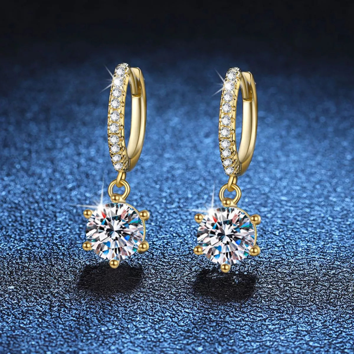 1 Carat 925 Sterling Silver Moissanite Drop Earrings Secondary image